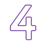 lineart purple number 4 on transparent background