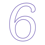 lineart purple number 6 on transparent background