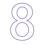 lineart purple number 8 on transparent background