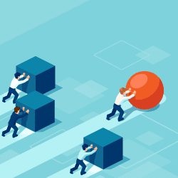 image of man rolling ball