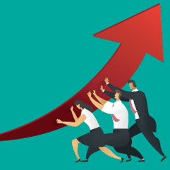 image of group lifting arrow