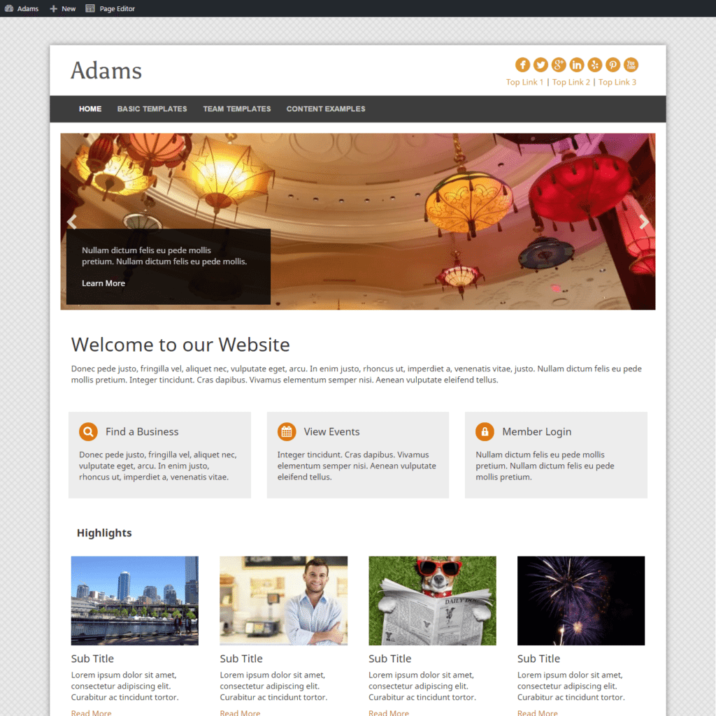 Association Adams Website Design image