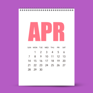 image of April calendar page
