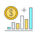 image of bar graph and money