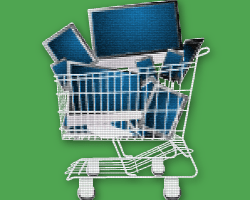 image of computers in shopping cart