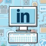 image of computer with linkedin logo