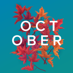 image of word october on top of leaves