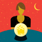 image of woman sitting in front of crystal ball