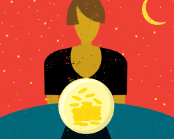 image of woman sitting in front of crystal ball