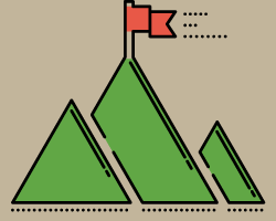 image of mountain with flag on top