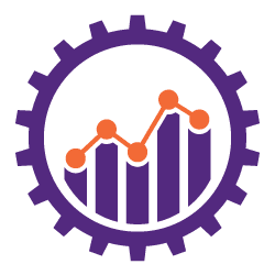 image of gear with bar chart