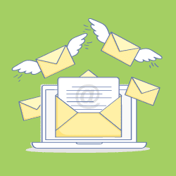 image of email with wings