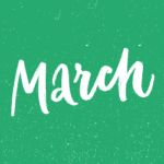 image of march text on green