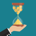 image of hourglass with coins