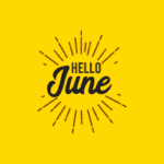image of word June on yellow background