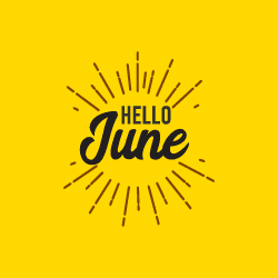 image of word June on yellow background