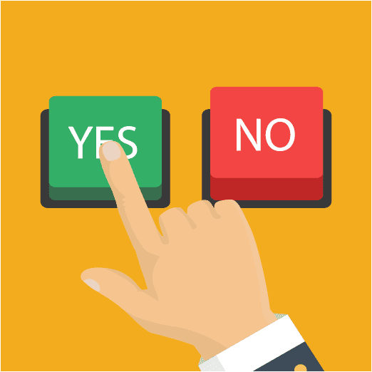image of yes not button